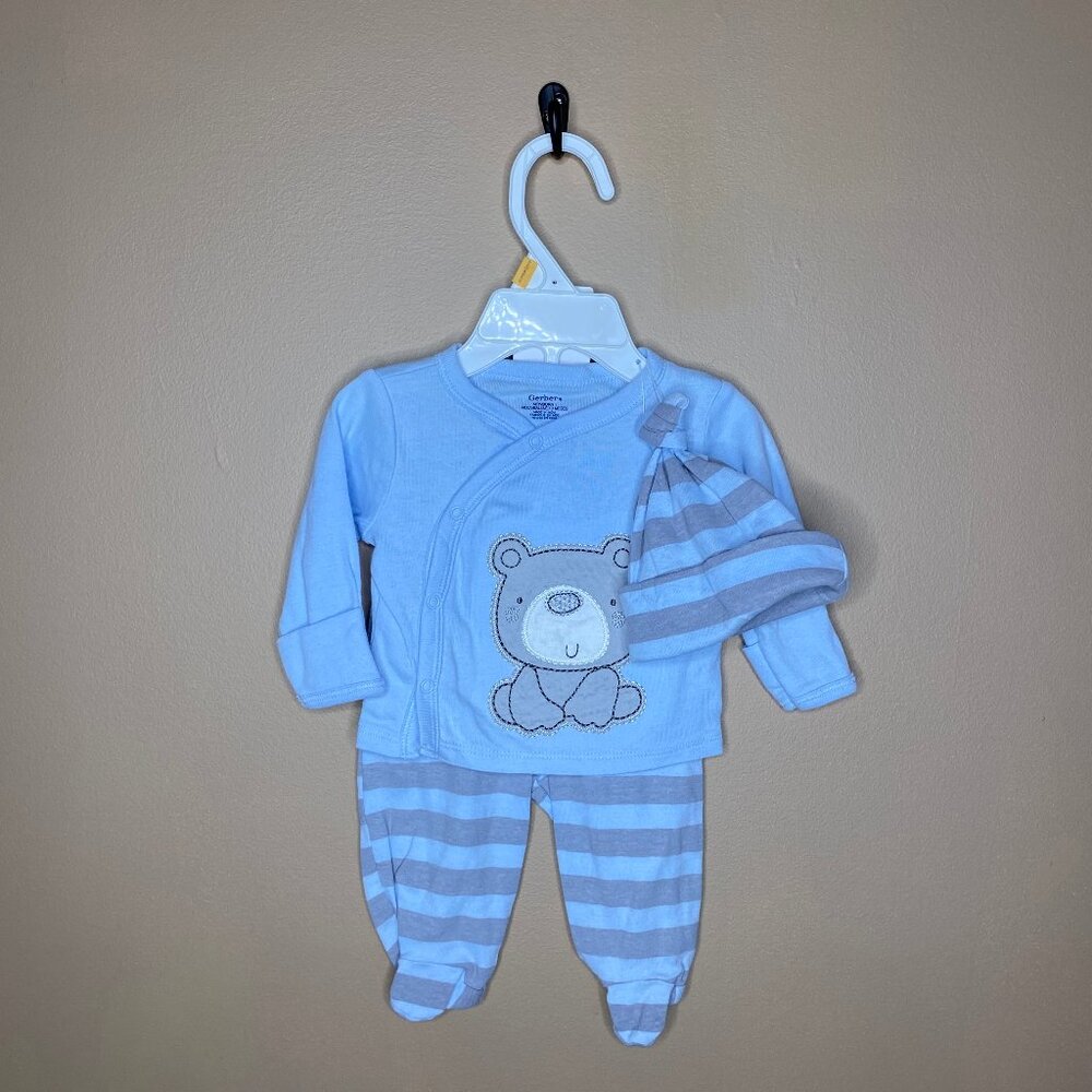 Adorable Baby Boys Newborn 100% Cotton Carter's 3 Outfits - Picture 11 of 16
